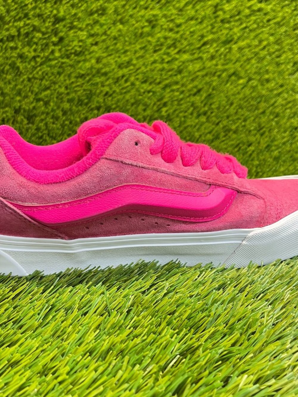 Vans Knu Skool Womens Size 8.5 Pink White Athletic Skateboard Shoes Sneakers - Picture 6 of 12